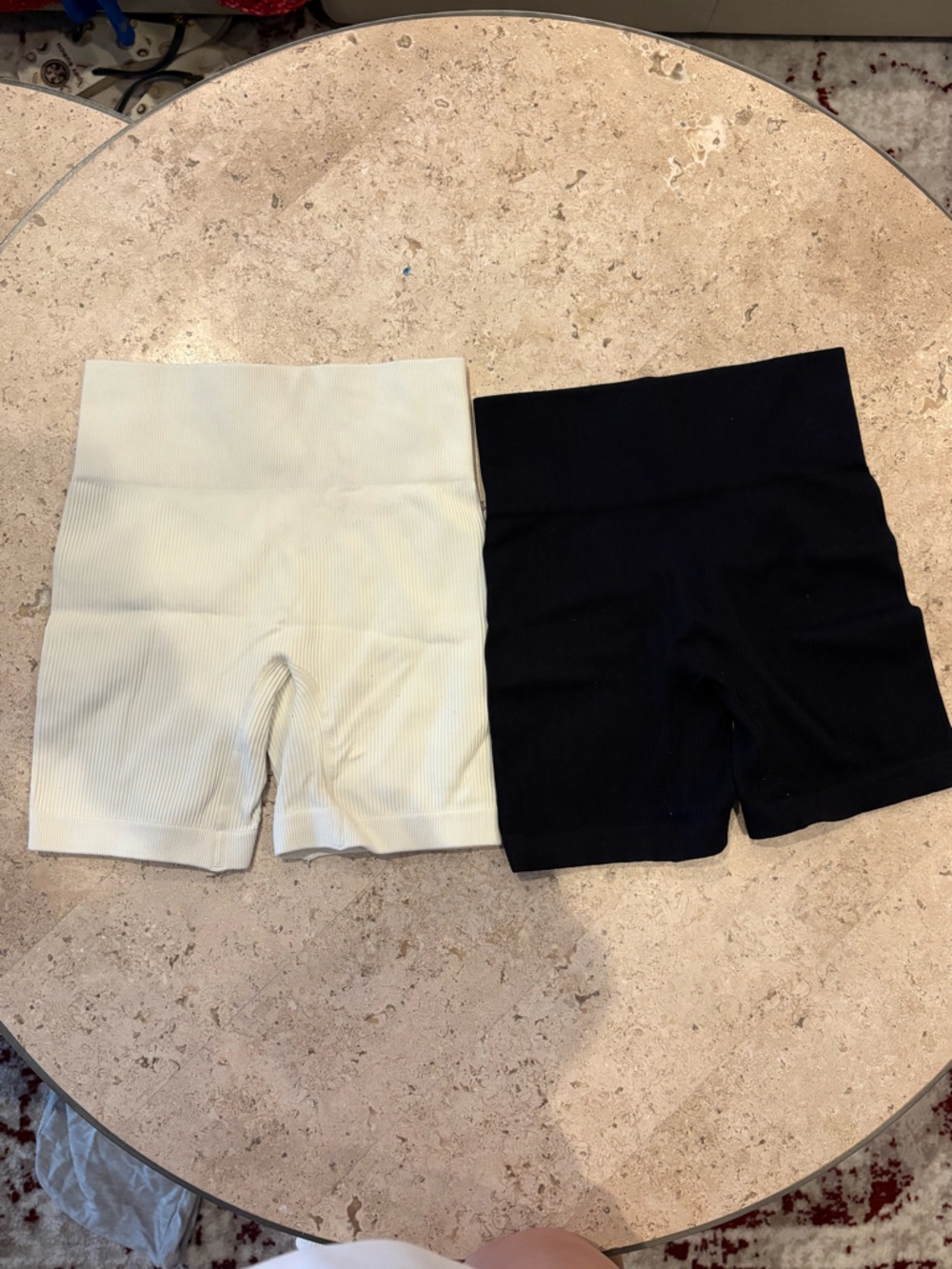 Women’s Ribbed Bike Shorts - Black and White
